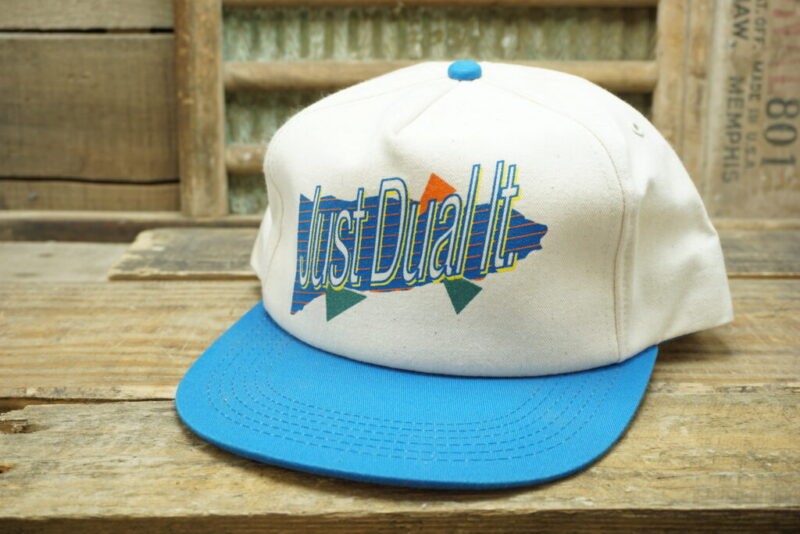 Vintage Just Dual It Snapback Hat Cap K Products Made in USA