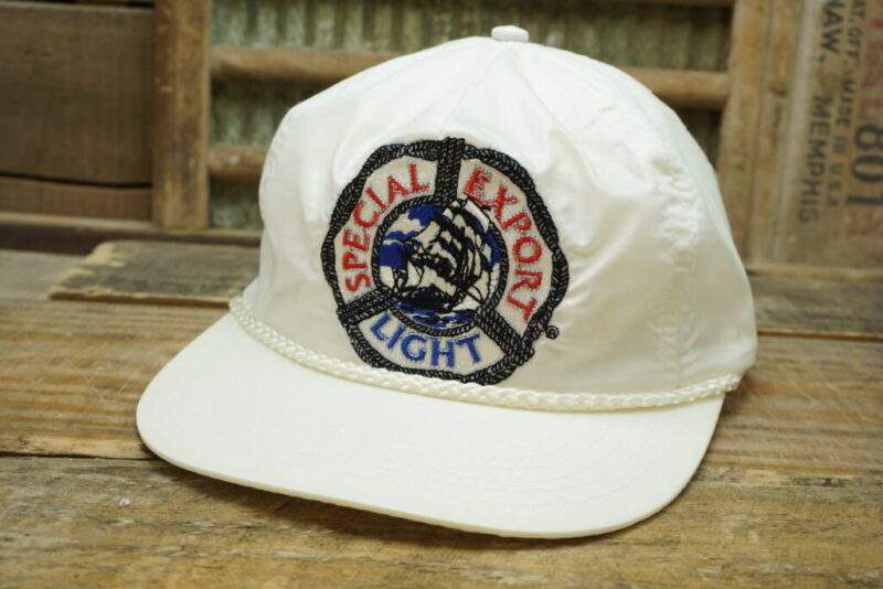 Vintage Special Export Light Beer Rope Satin Snapback Trucker Hat Cap