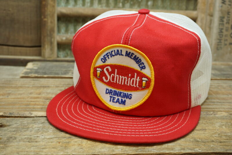 Vintage Official Member Schmidt Drinking Team Mesh Patch Snapback Trucker Hat Cap Louisville MFG CO Made In USA