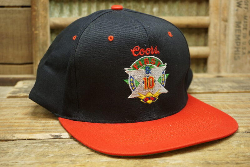 Vintage Coors First & 10 95 1995 Beer Snapback Trucker Hat Cap