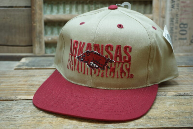 Vintage Arkansas Razorbacks Snapback Trucker Hat Cap Signatures