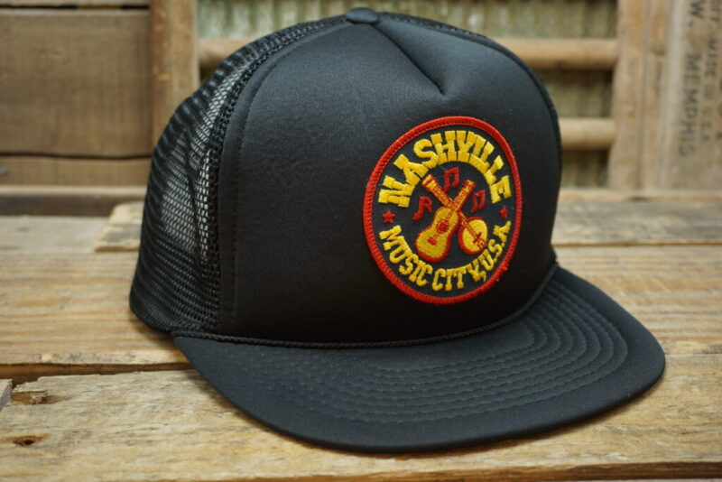 Vintage Nashville Music City USA Mesh Patch Rope Snapback Trucker Hat Cap