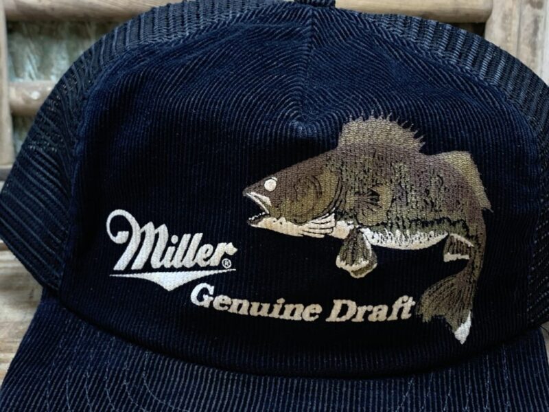 Miller Genuine Draft Beer Walleye Corduroy Trucker Hat - Image 3