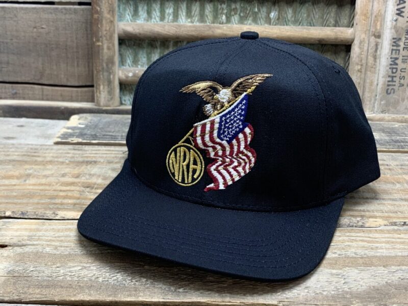 Vintage NRA National Rifle Association Millennium Life Member Snapback Trucker Hat Cap Made In USA Eagle American Flag