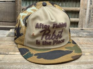 “After Fishing Pabst is the Place” Camo Beer Hat
