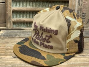 “After Fishing Pabst is the Place” Camo Beer Hat