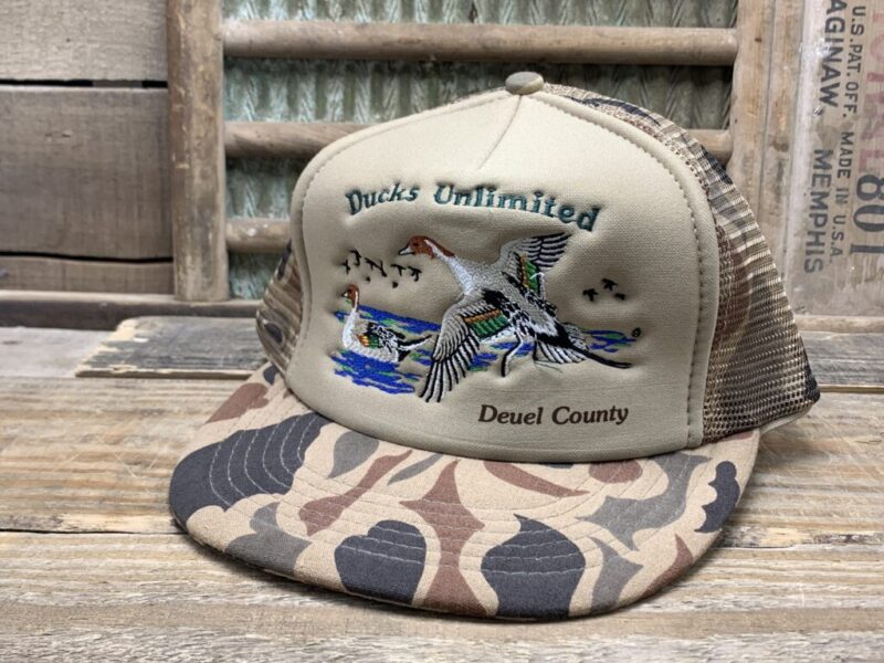 Vintage Ducks Unlimited Deuel County Camo Mesh Snapback Trucker Hat Cap Widgeon Works LTD No.2 in a series of 10