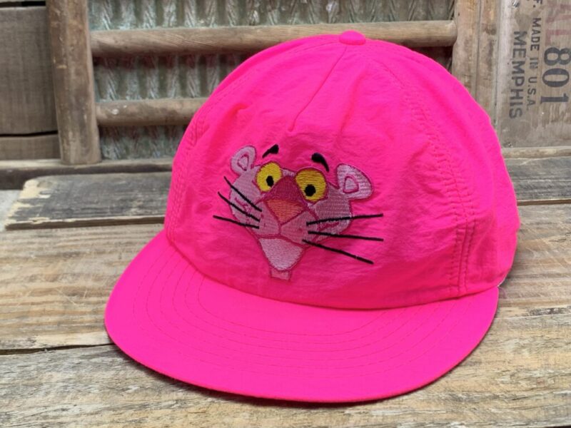 Vintage Pink Panther Neon Pink Snapback Trucker Hat Cap Made In USA