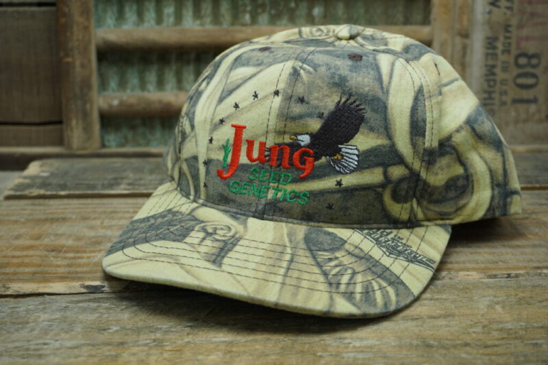 Vintage JUNG Seed Genetics Eagle Corn Snapback Trucker Hat Cap Made In USA