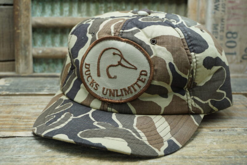 Vintage Ducks Unlimited Patch Camo Insulated Snapback Trucker Hat Cap YoungAn