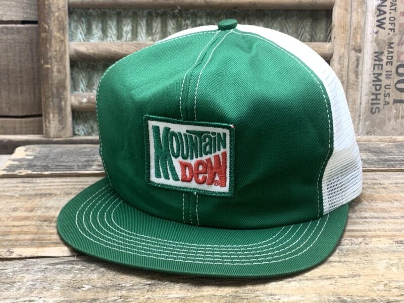 Vintage Mountain Dew Mesh Patch Snapback Trucker Hat Cap K Products Made In USA