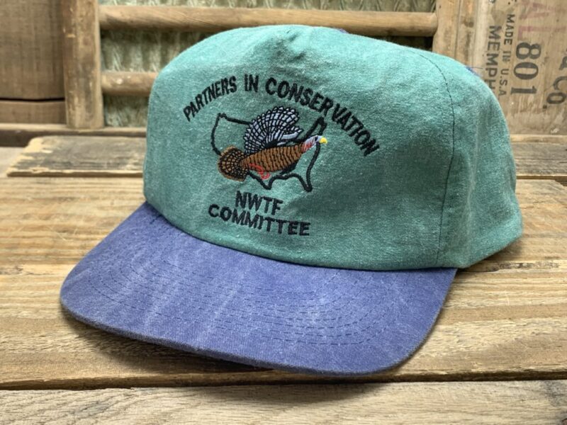 Vintage NWTF Committee Partners in Conservation Snapback Trucker Hat Cap Natural Limits