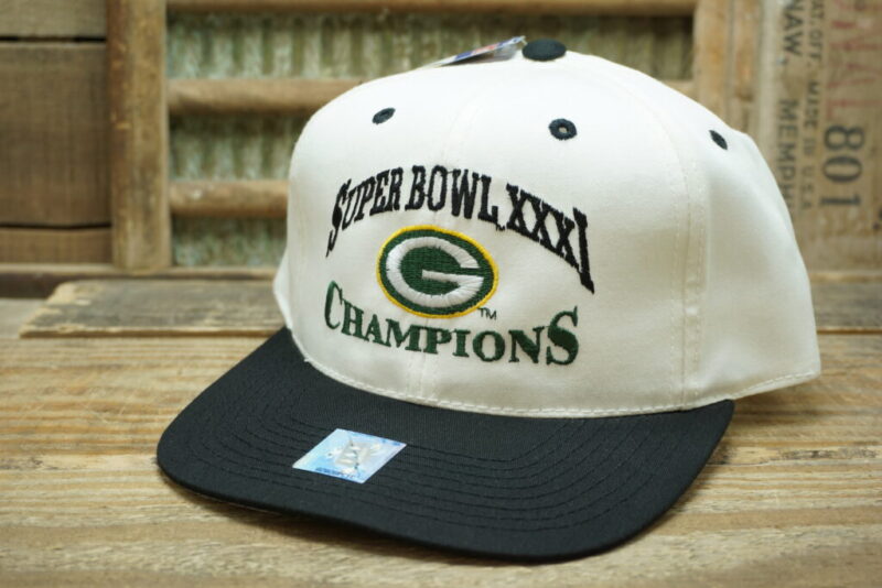 Vintage Super Bowl XXXI Green Bay Packers Champions Snapback Trucker Hat Cap Eastport NWT