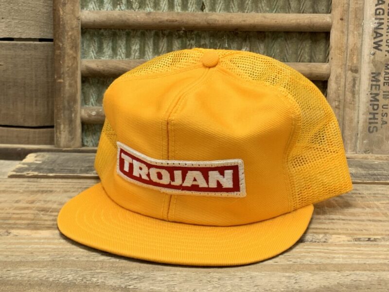 Vintage Trojan Seed Mesh Patch Snapback Trucker Hat Cap Louisville MFG CO Made In USA