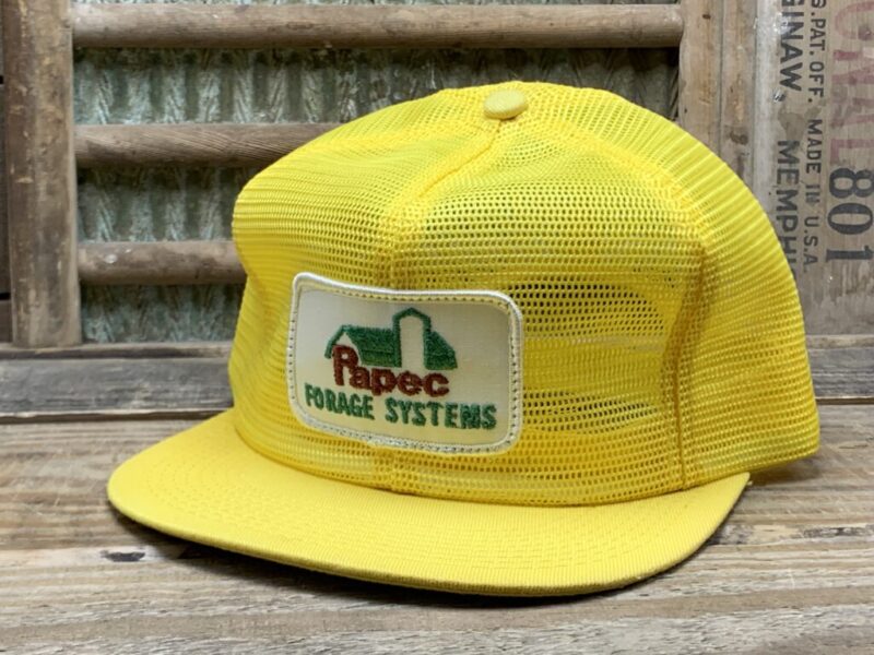 Vintage Papec Forage Systems Patch All Full Mesh Snapback Trucker Hat Cap K Brand Made in USA