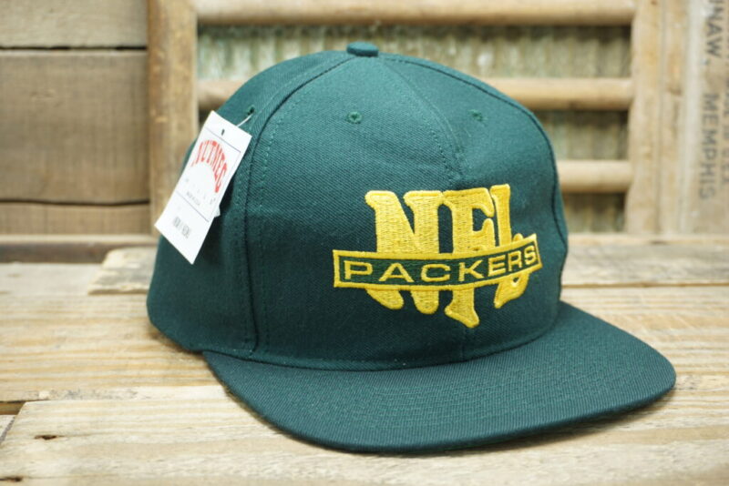 Vintage NFL Green Bay Packers Snapback Trucker Hat Cap Nutmeg American Needle Made In USA