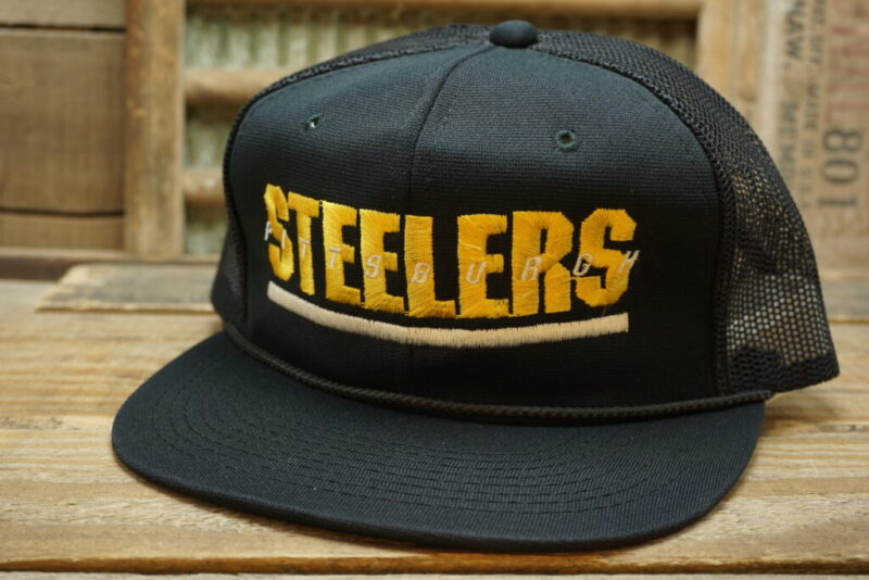 Vintage NFL Pittsburgh Steelers Rope Mesh Snapback Trucker Hat Cap Sports Specialties