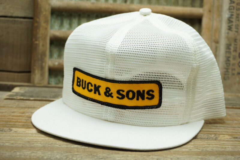 Vintage Buck & Sons All Full Mesh Patch Snapback Trucker Hat Cap K Brand Made In USA