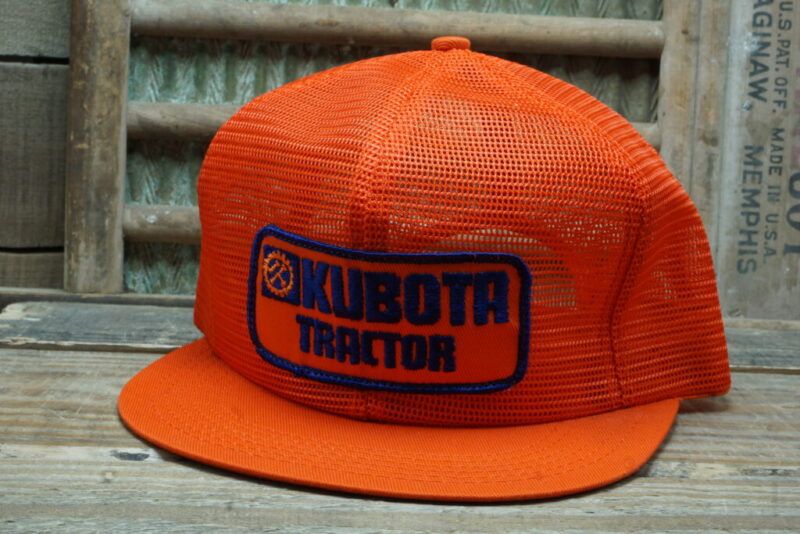 Vintage Kubota Tractor All Full Mesh Snapback Trucker Hat Cap K Brand Made in USA