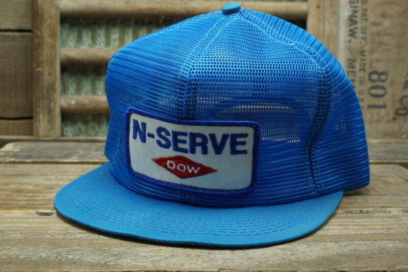 Vintage N-SERVE DOW All Full Mesh Patch Snapback Trucker Hat Cap K Brand Made In USA