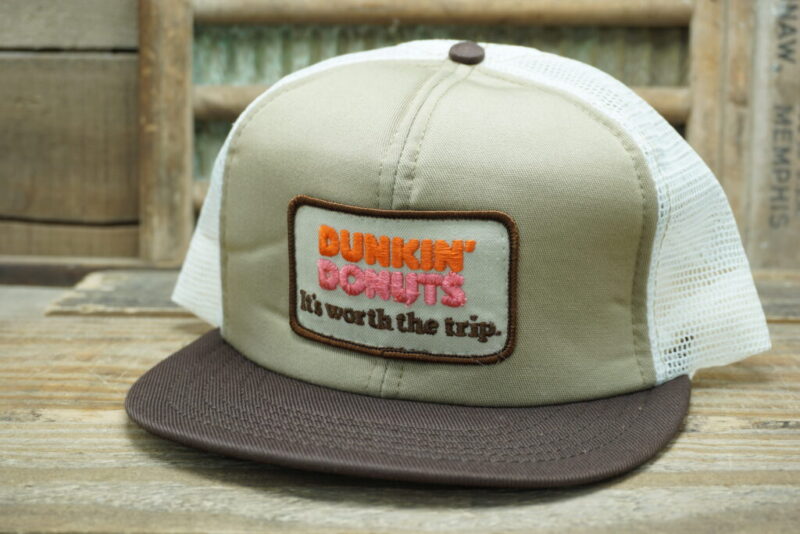 Vintage Dunkin' Donuts Mesh Patch Snapback Trucker Hat Cap Made In USA