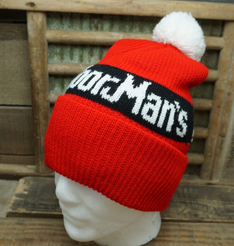 Vintage MoorMan's Rolled Pom Pom Winter Beanie Hat Cap