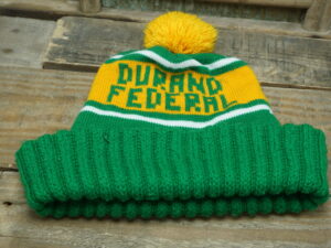 Durand Federal Rolled Pom Pom Winter Beanie Hat