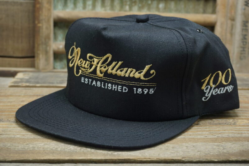Vintage New Holland 100 Years Gold Anniversary Snapback Trucker Hat Cap K Products Made in USA