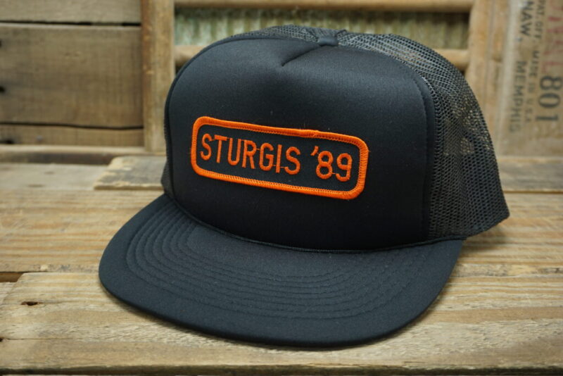 Vintage Sturgis Bike Motorcycle Rally 1989 '89 Mesh Patch Rope Snapback Trucker Hat Cap SI Made in China