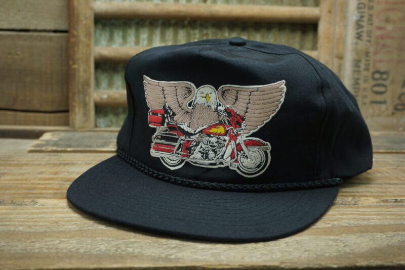 Vintage Harley Davidson Motorcycle Eagle Rope Strapback Snapback Trucker Hat Cap Mohr's Made In China