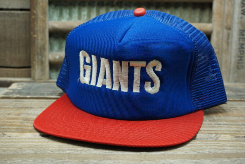 Vintage NFL New York Giants New Era Pro Design Mesh Snapback Trucker Hat Cap Made In USA