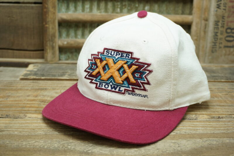 Vintage 1995 NFL SUPER BOWL XXX Snapback Trucker Hat Cap The Game Made in Taiwan R.O.C. 1762 OF 3000