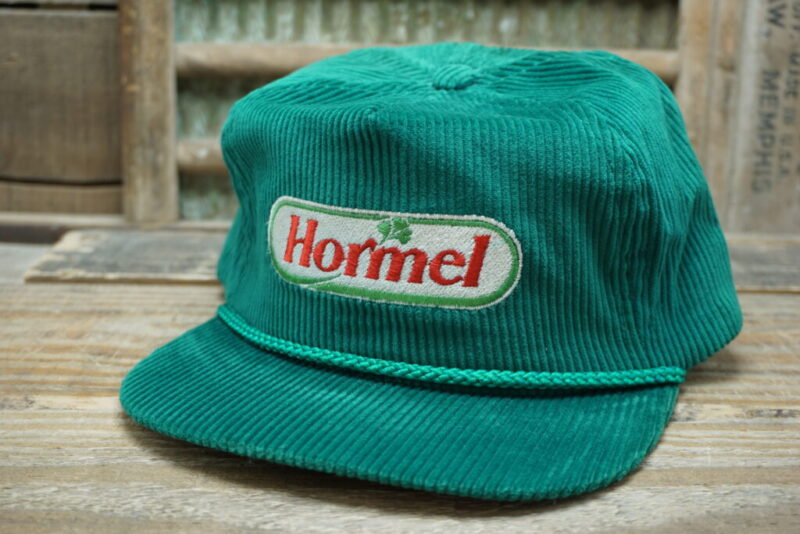 Vintage Hormel Rope Corduroy Strapback Snapback Hat Cap Made In USA