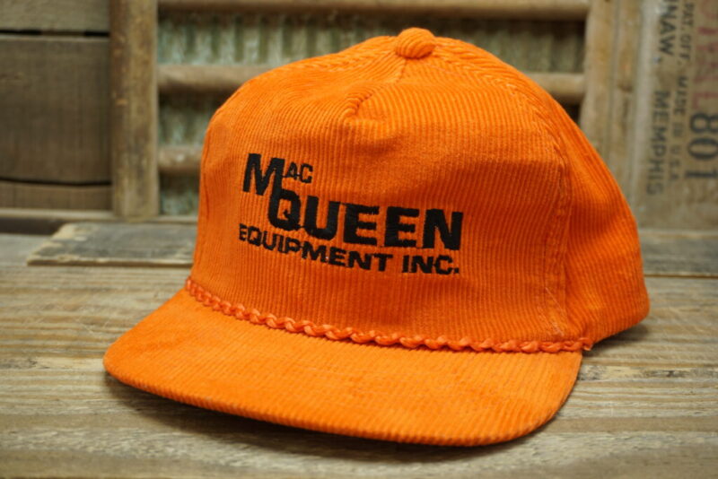 Vintage Mac Queen Equipment INC Rope Corduroy Snapback Hat Cap Vernon Made in Korea