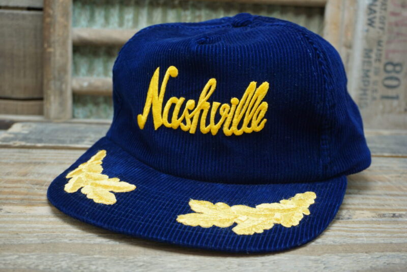 Vintage Nashville Corduroy Snapback Trucker Hat Cap