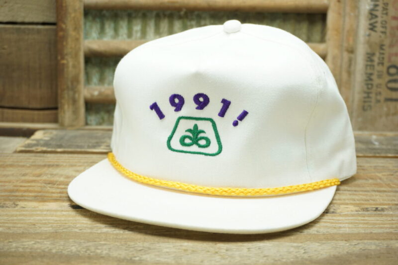 Vintage 1991 ! Pioneer Brand Products Seed Rope Snapback Trucker Hat Cap K Products Made In USA