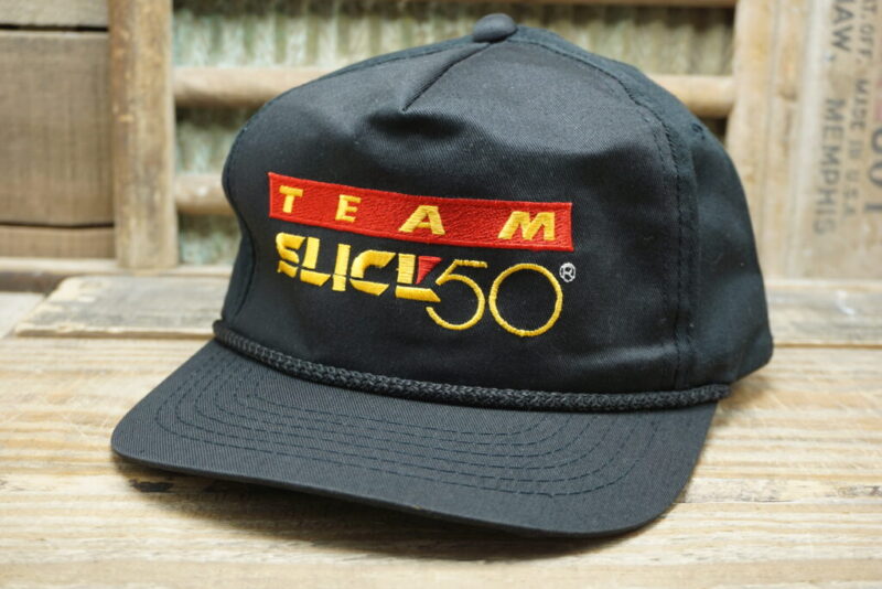 Vintage Team Stick 50 Engine Treatment Oil Automotive Racing Rope Snapback Trucker Hat Cap PCT Made in Bangladesh
