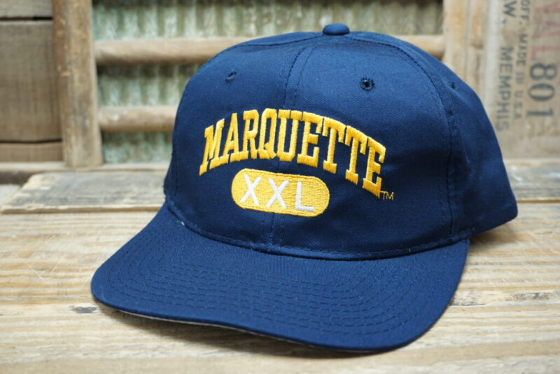 Vintage Marquette XXL Champion Snapback Trucker Hat Cap Made in Dominican Republic