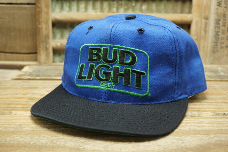Vintage Bud Light Beer Snapback Trucker Hat Cap Made in USA