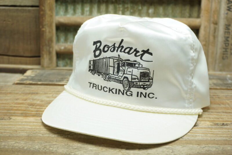 Vintage Boshart Trucking INC. Rope Strapback Trucker Hat Cap Otto Cap Made in Thailand