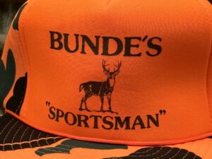 Bunde’s “Sportsman” Buck Blaze Orange Camo Rope Hat