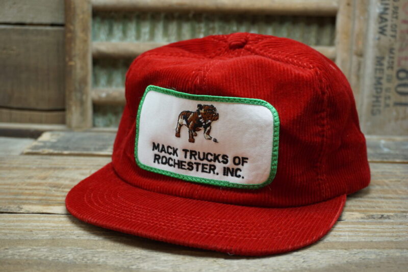 Vintage Mack Trucks of Rochester INC MN Corduroy Patch Snapback Chap Hat K Products Made in USA