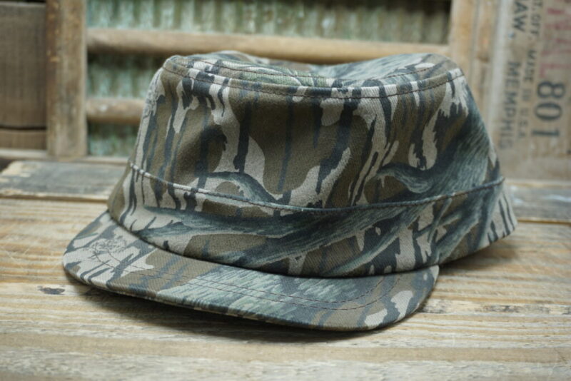 Vintage Mossy Oak Treestand Camo Short Bill Snapback Trucker Hat Cap Made in USA