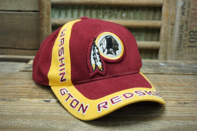 Vintage NFL Washington Redskins Patch Strapback Hat Cap Logo Athletic Made in Bangladesh