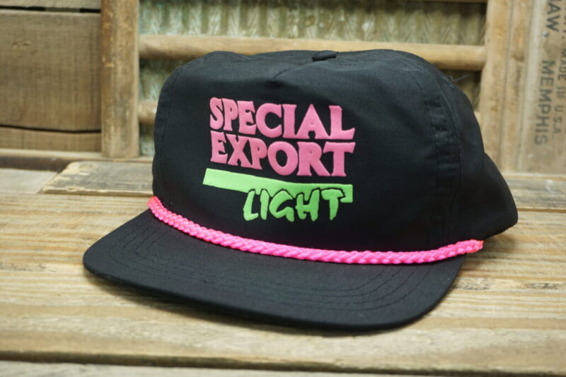 Vintage Special Export Light Beer Rope Neon Snapback Trucker Hat Cap SportCap Made in Taiwan