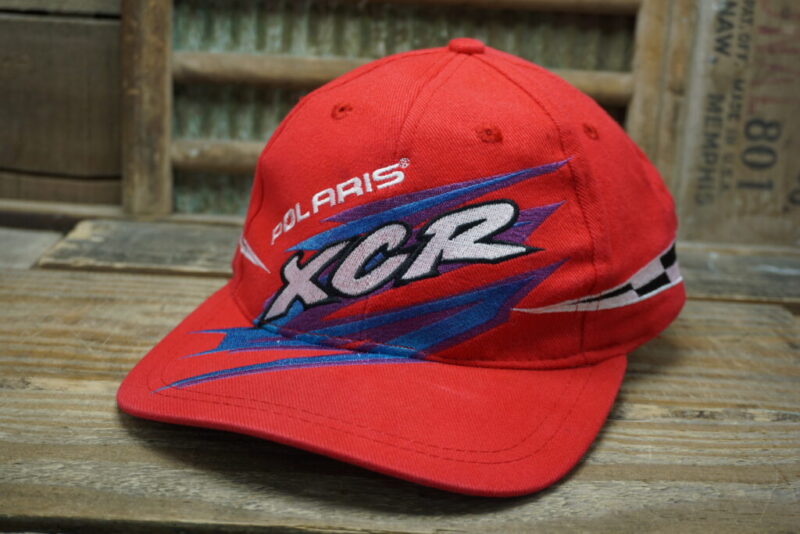 Vintage Polaris XCR Indy Racing Snapback Cap Hat Polaris Industries Made in China