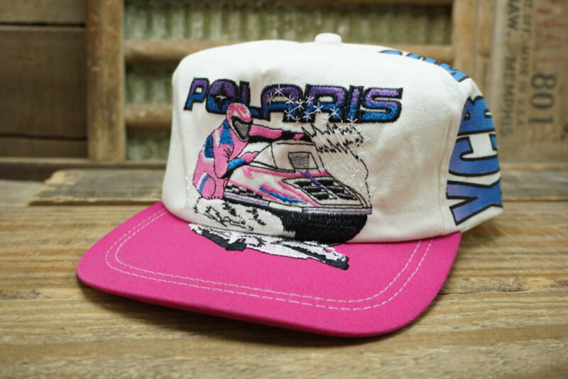 Vintage Polaris XCR 600 Snowmobile Racing Snapback Cap Hat K Products Made in USA