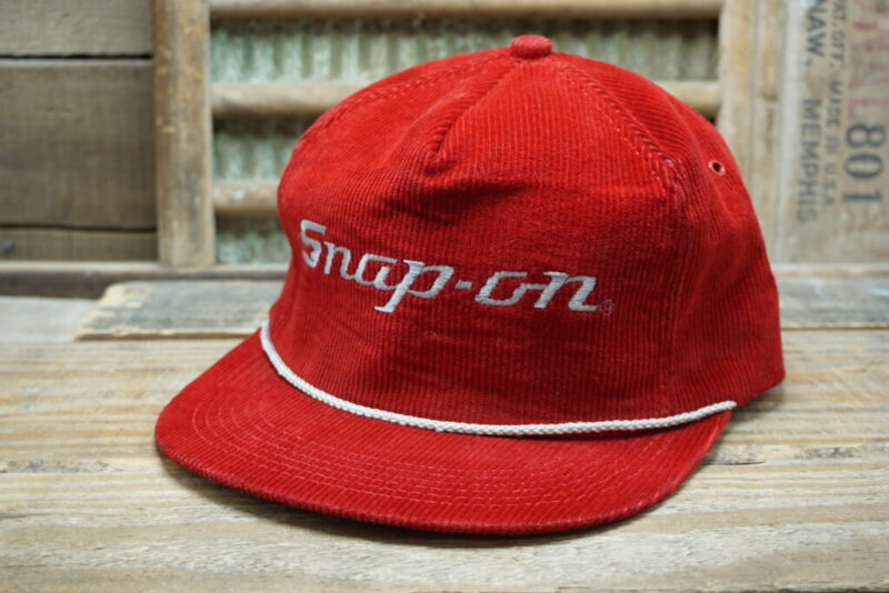 Vintage Snap-On Corduroy Rope Snapback Cap Hat Mesh K Products Made in USA