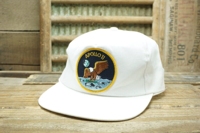 Vintage Apollo 11 Eagle Landed Patch Snapback Cap Hat Mesh AB Emblems & Caps Made in USA