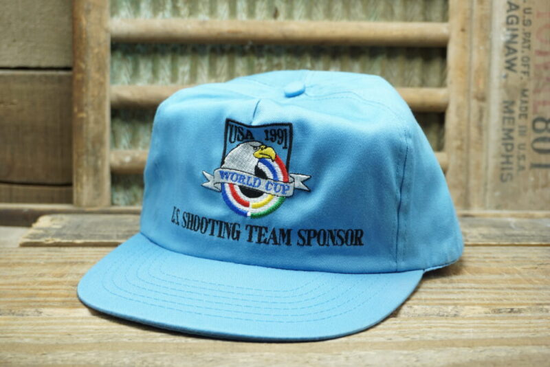 Vintage USA 1991 World Cup U.S. Shooting Team Sponsor Eagle Target Snapback Cap